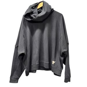 Project Rock Hoodie Womens Small Black‎ Oversized ALL DAY HUSTLE Under armour